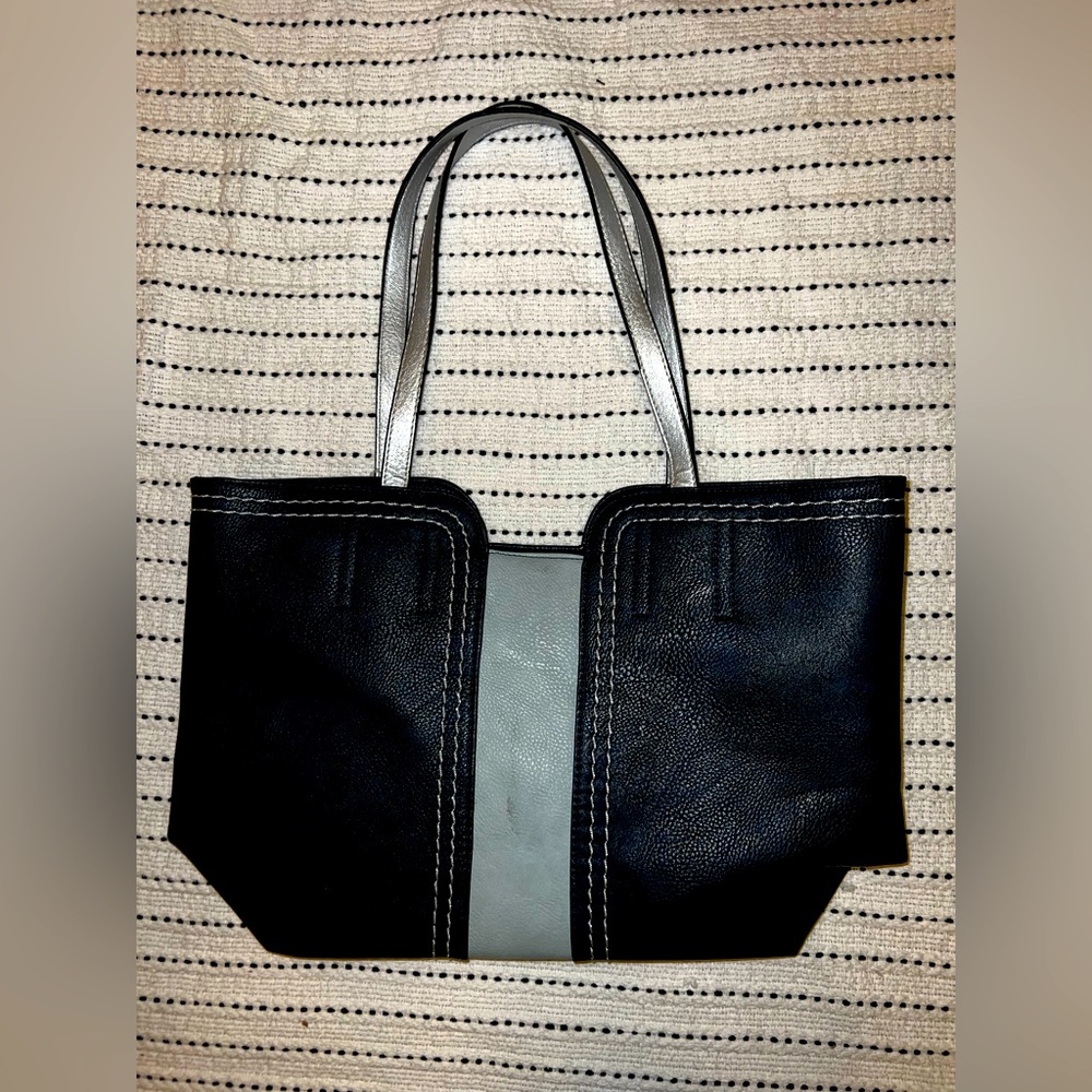 Navy Blue and Gray/Silver Tote Bag - Montana West